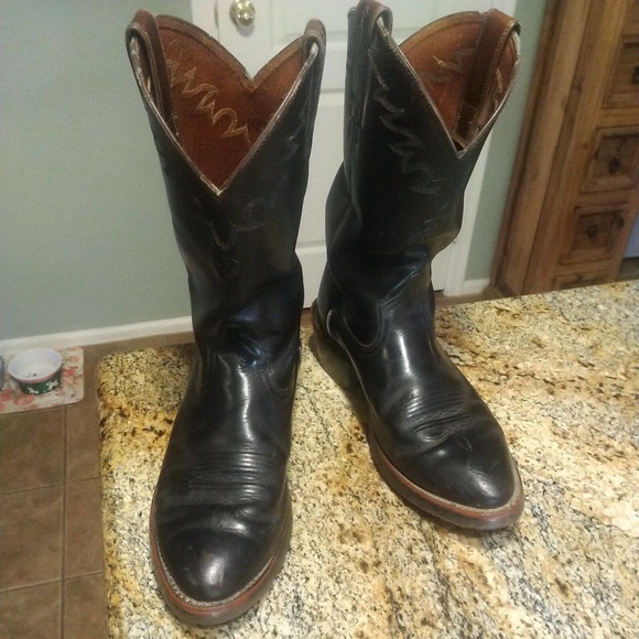 Ariat Black Deertan Legend Men's Leather Western Cowboy Boots Size 10 D - Picture 5 of 12